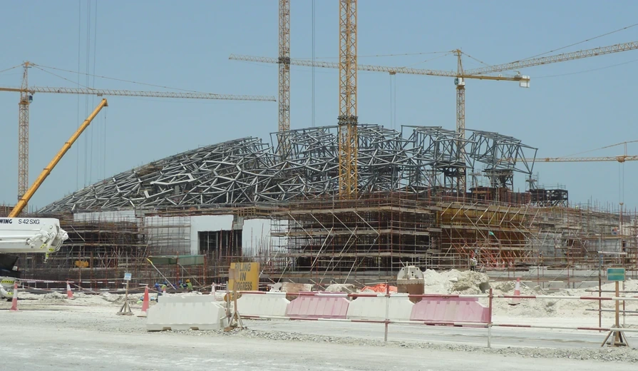 Louvre Abu Dhabi: dome framework during construction
