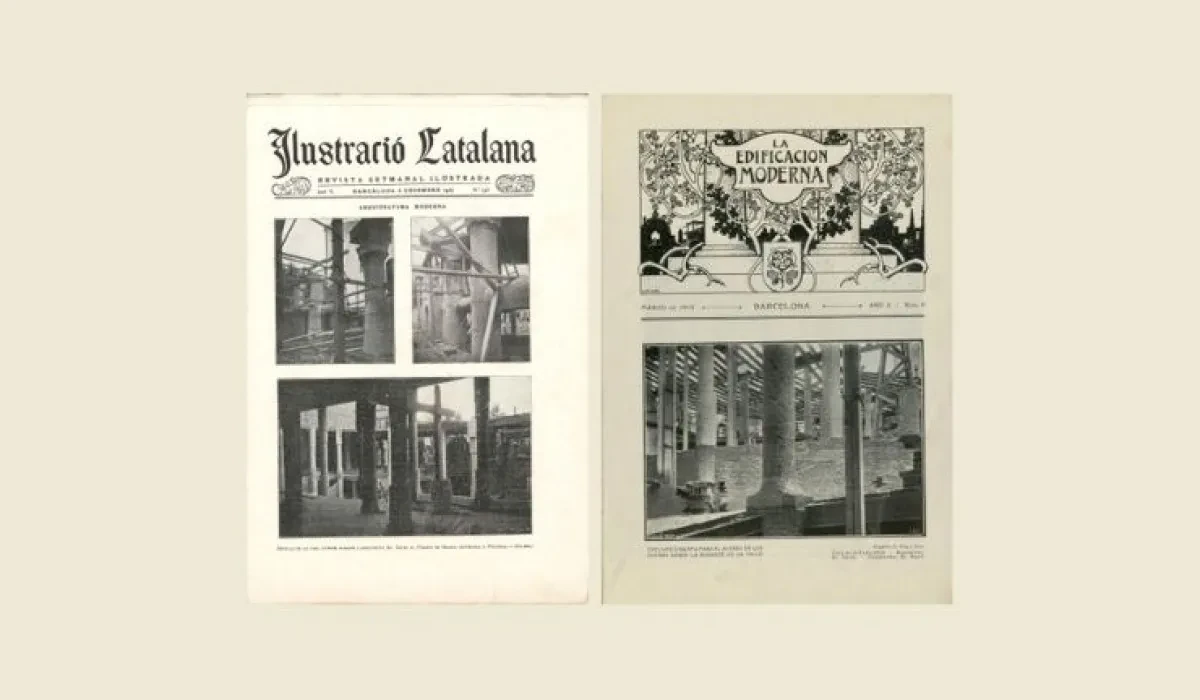 Casa Milà construction photographs reproduced in Ilustració Catalana