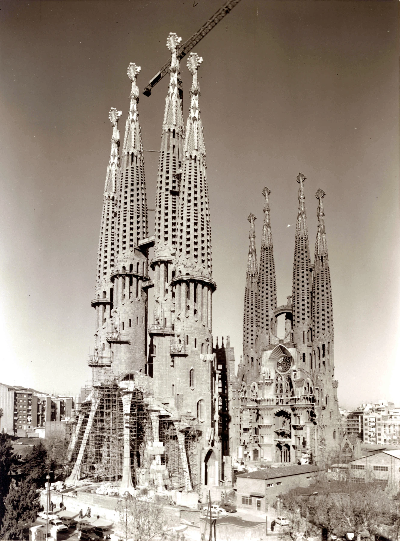 Sagrada Família in a historical stage of construction