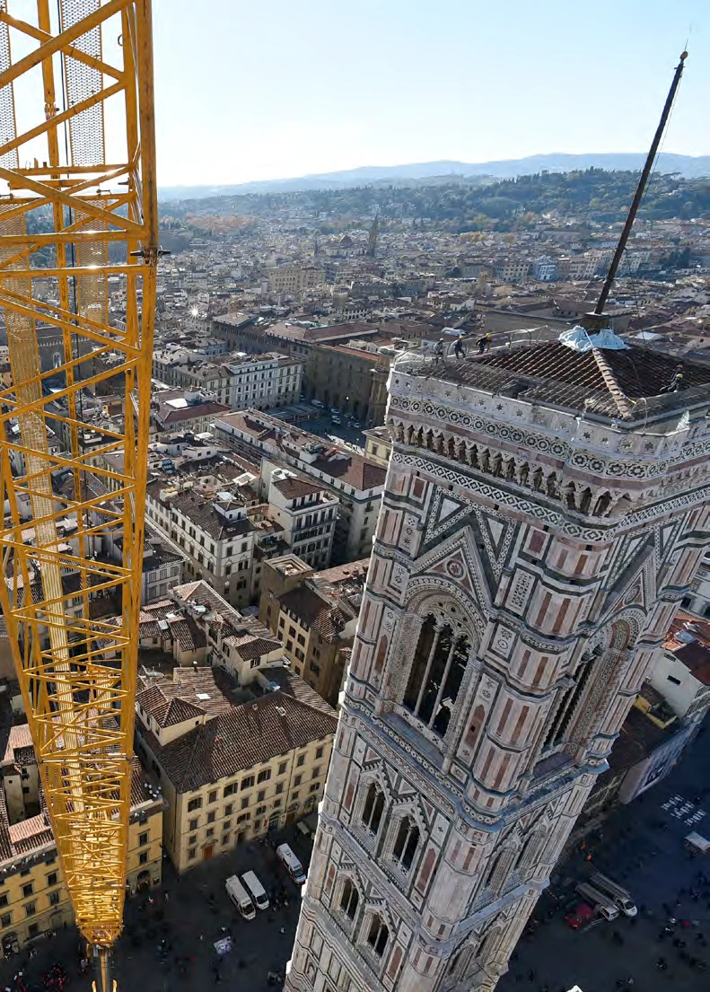 Crane and work access beside Giotto’s Bell Tower