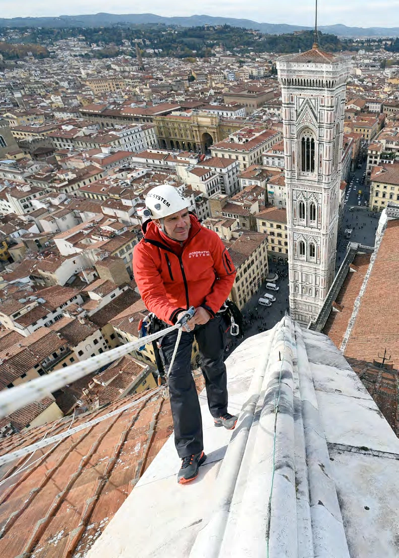 Rope-access inspection or maintenance at the cathedral