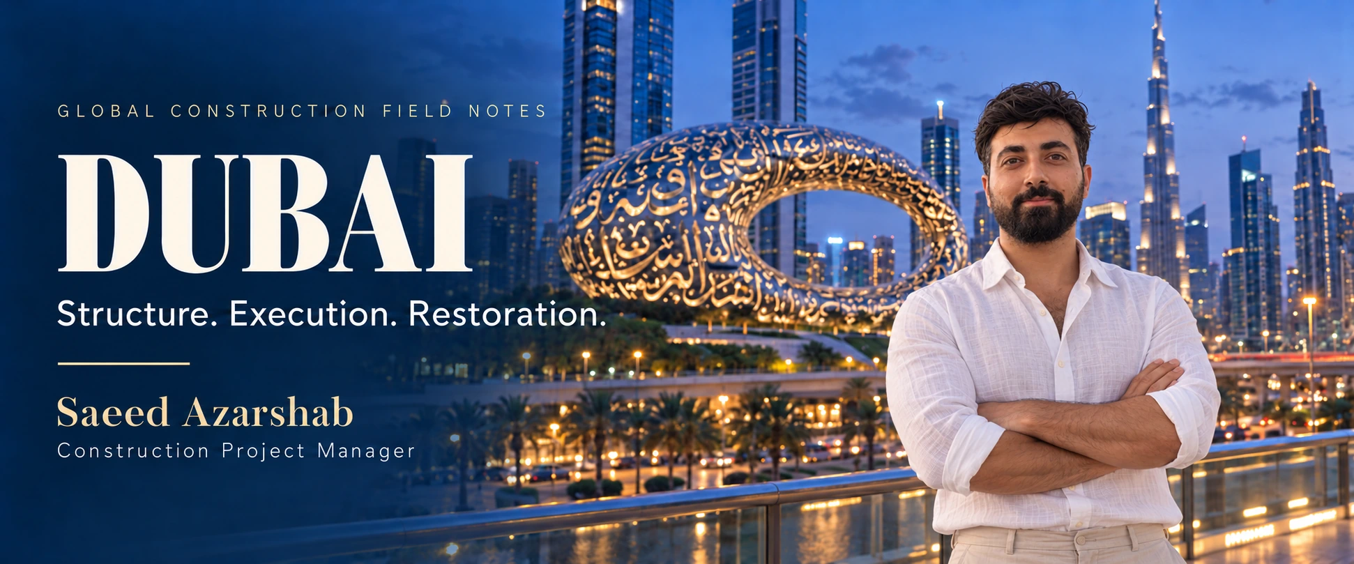 Saeed Azarshab (سعید آذرشب) — Dubai — construction field notes cover