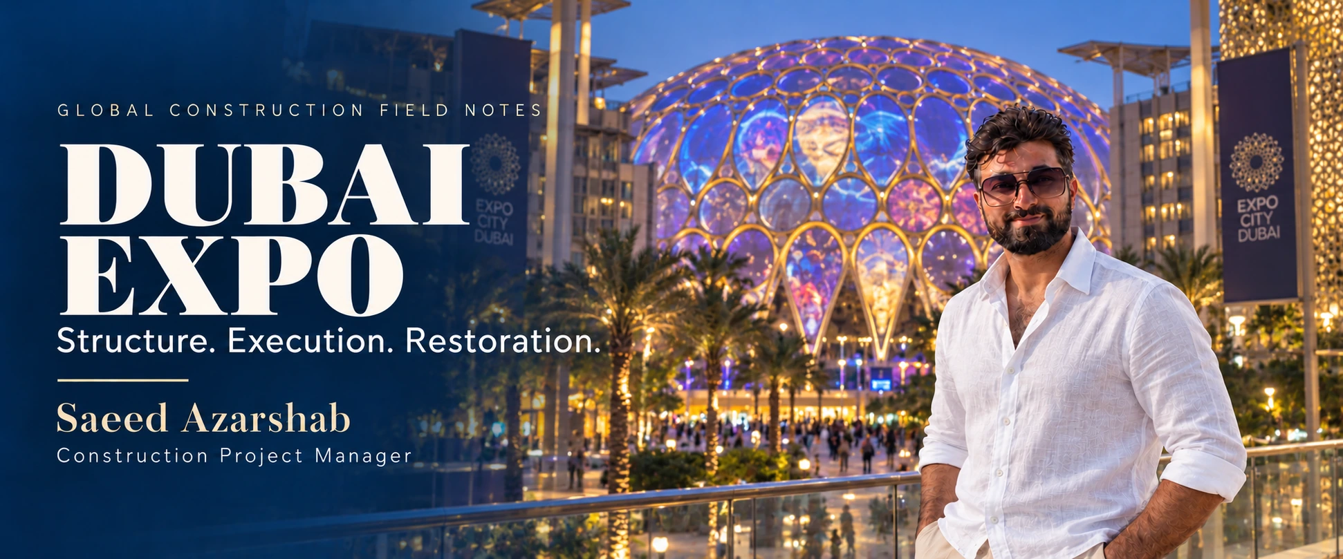 Saeed Azarshab (سعید آذرشب) — Dubai Expo — construction field notes cover