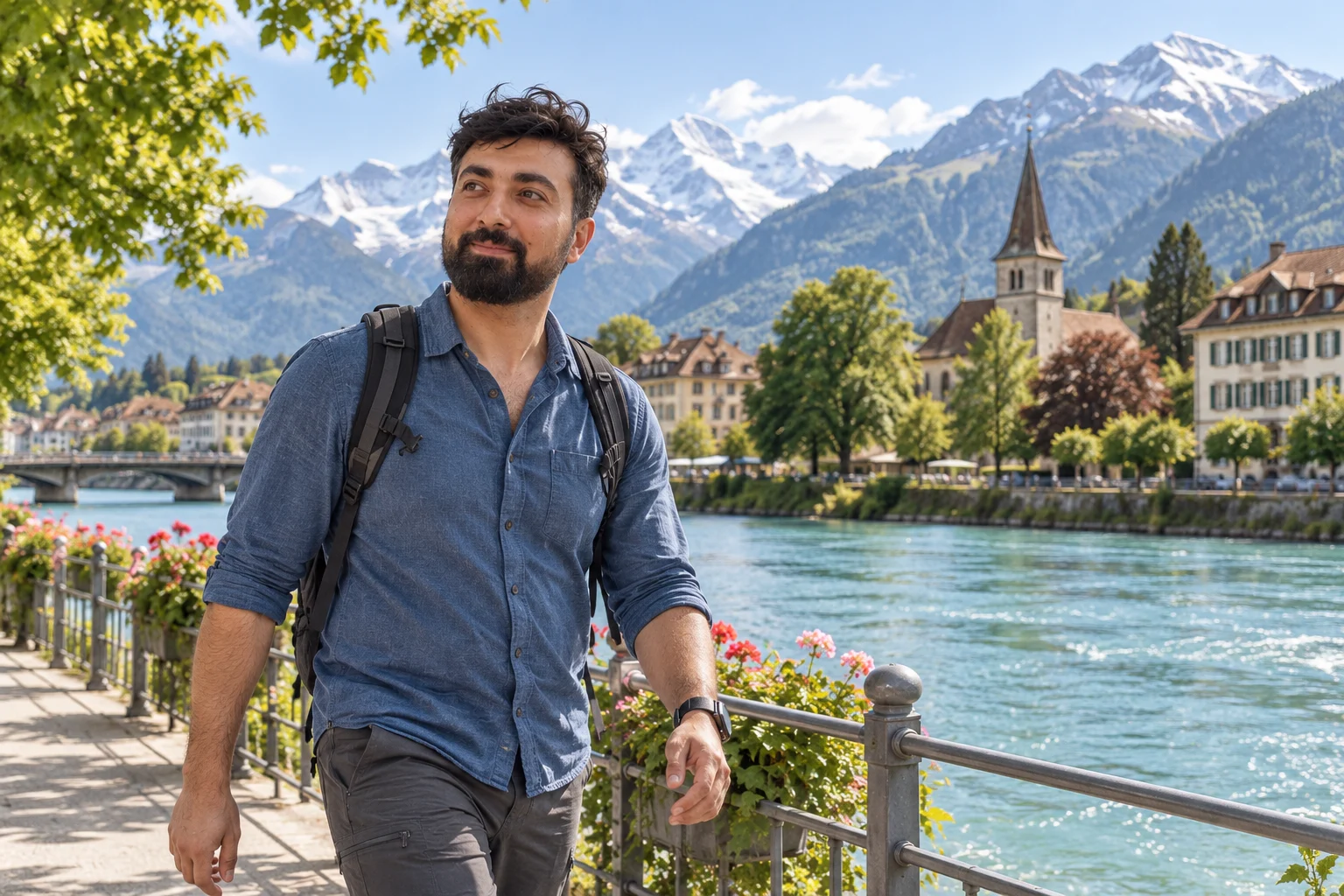 Saeed Azarshab (سعید آذرشب) — Interlaken — Aare river promenade