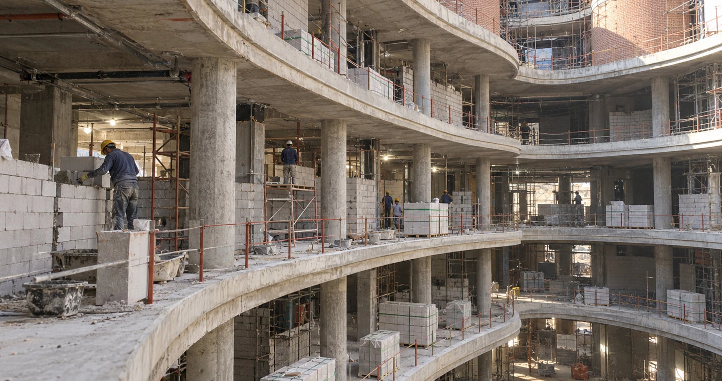 Niayesh Overview atrium construction view