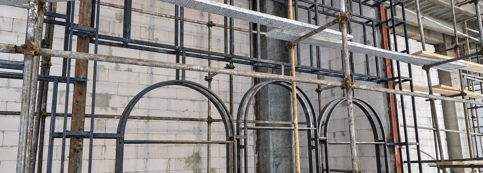 Niayesh Food Hall curved framing installation