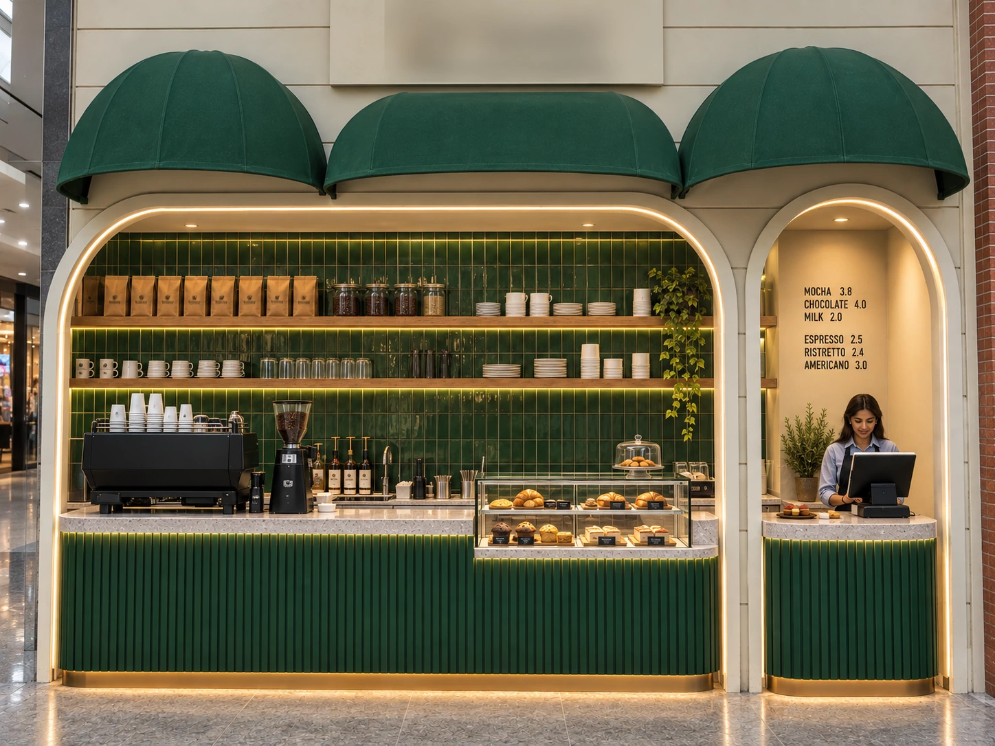Niayesh Cafe completed green awning frontage