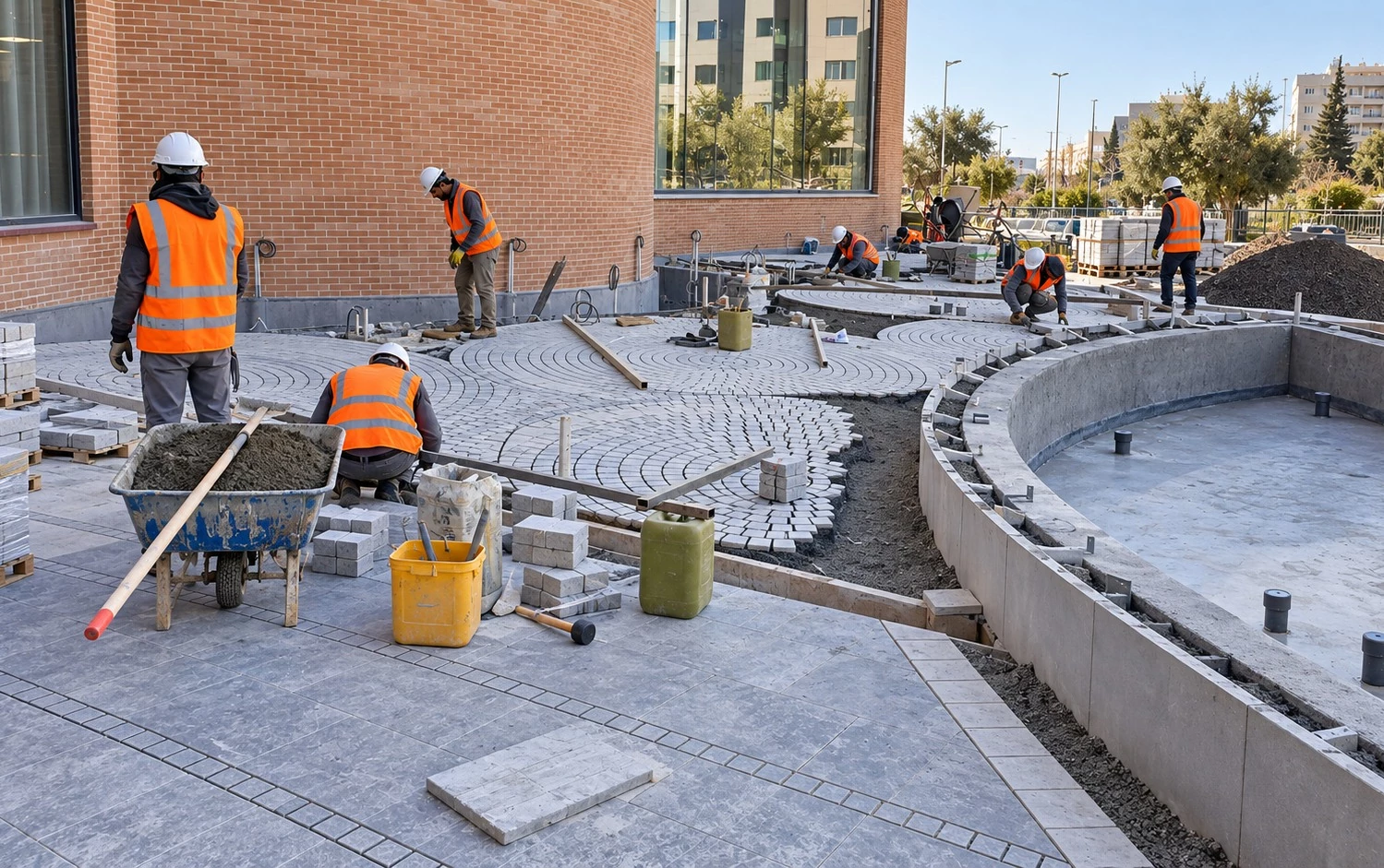 Niayesh Public Realm paving installation