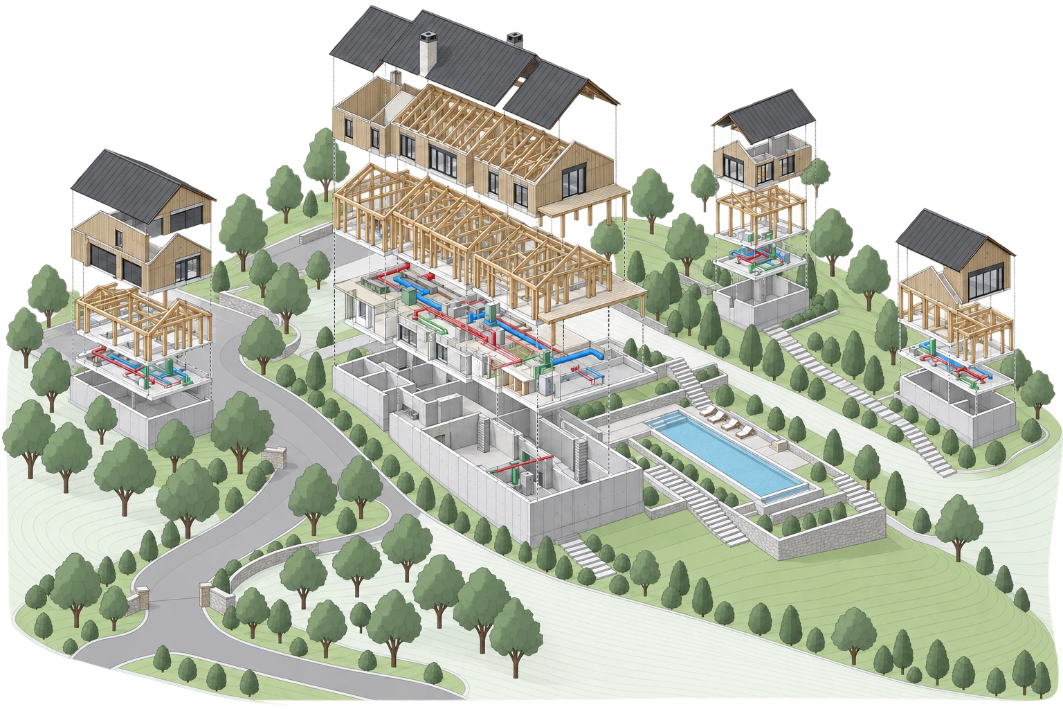 US Canada Road conceptual estate site view